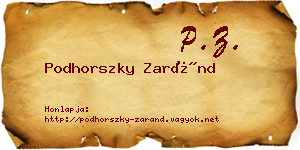 Podhorszky Zaránd névjegykártya